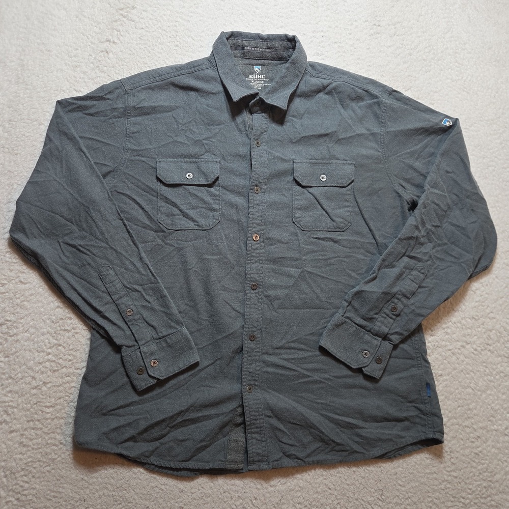KUHL Descendr Flannel Shirt Men Size XL Button Up Long Sleeve Grey 7244